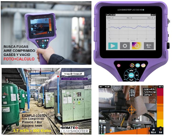LeakShooter camara ultrasonido busca fugas gases y aire comprimido ISO 50001